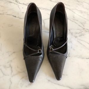 Celine pointed toe snakeskin pumps